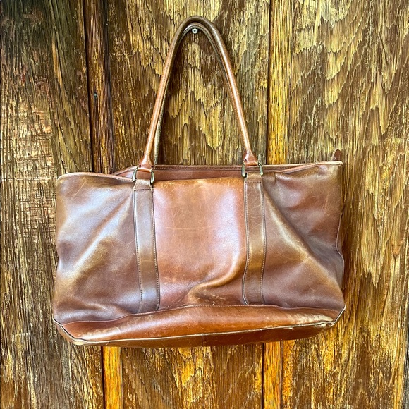 Vintage L.L. Bean Brown Leather Tote Bag – Style #0YV37 - Picture 14 of 16